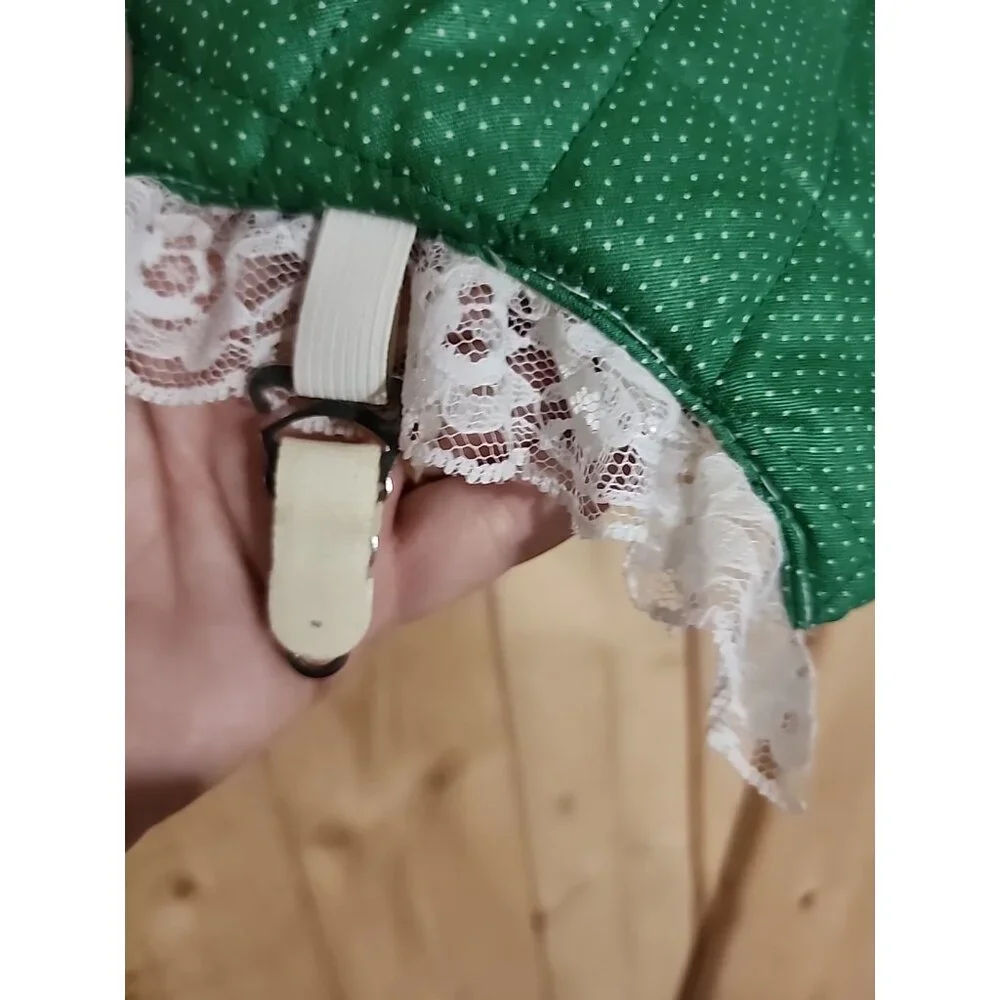 Vintage Handmade Novelty Lingerie Inspired Clothes Pin Bag Hanging with Garters